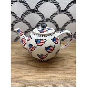 RARE! PAUL CARDEW DESIGN U.S.A. Flag America TEA CLASSIC LARGE TEAPOT Kettle